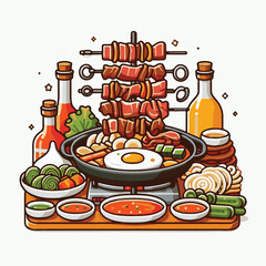 food, chicken, meal, dish, korean, asian, dak, korea, galbi, delicious, healthy, cuisine, restaurant, asia, dinner, sauce, hot, plate, vegetable, oriental, spicy, cabbage, stir, tasty, cooked, gochuja