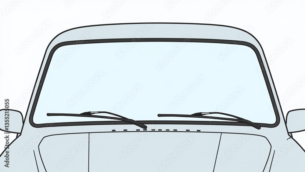 Aufkleber simple windshield wiper design easy understanding functionality illustrative