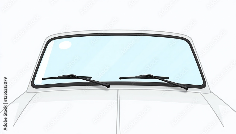 Poster simple windshield wiper design easy understanding functionality illustrative