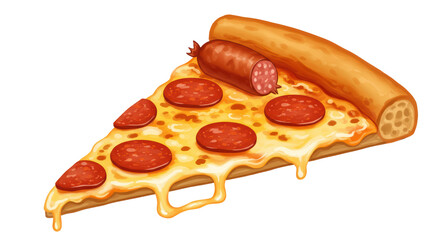 Isolated Pepperoni Pizza Slice