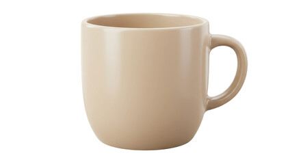 Isolated Beige Ceramic Coffee Mug