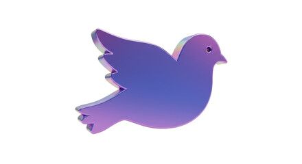 Isolated Iridescent Dove in Flight with Shimmering Wings