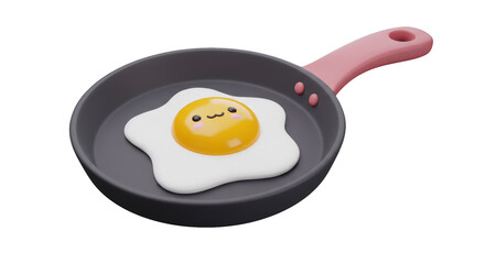 Isolated Fried Egg in a Pan