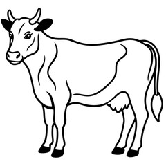 Fototapeta premium black and white cow