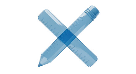 Isolated Ruler and Pencil Crossed, Symbolizing Design and Measurement