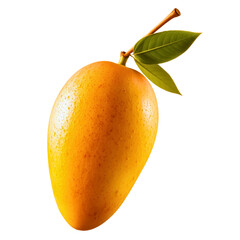 Single mango fruit isolated on transparent background