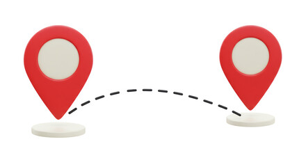 Isolated Connection Path Between Two Red Location Markers