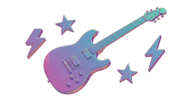 Isolated Rock Star Guitar Scene
