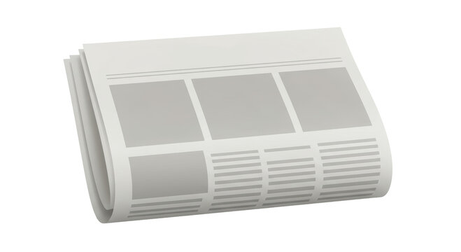 Isolated Folded Newspaper