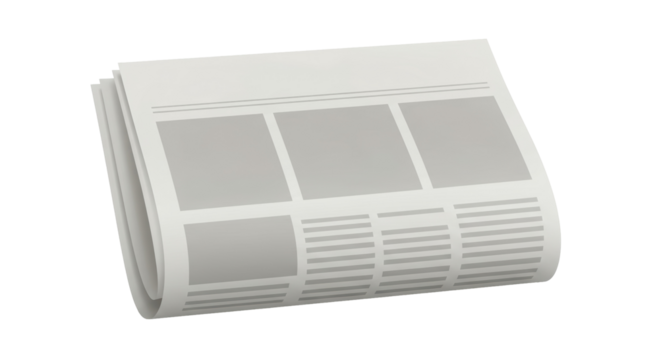 Isolated Folded Newspaper