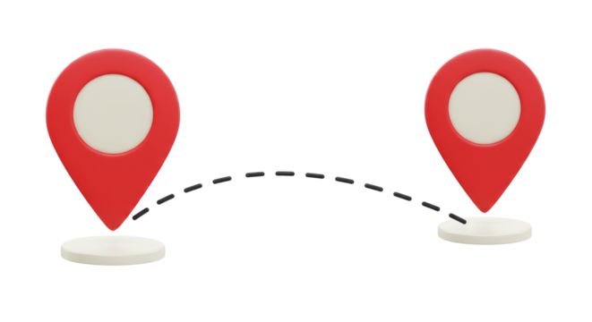 Isolated Connection Path Between Two Red Location Markers