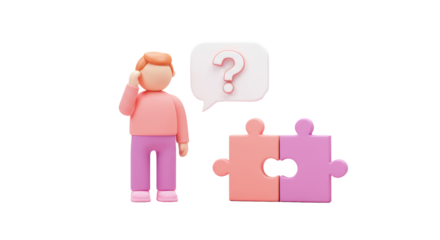 Isolated Problem Solving Concept with Puzzles and Thinking Man