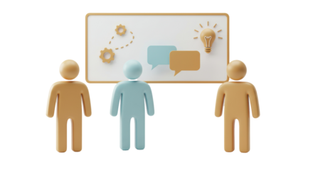 Isolated Team brainstorming strategy concept