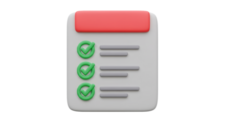 Isolated Checklist with Green Checkmarks
