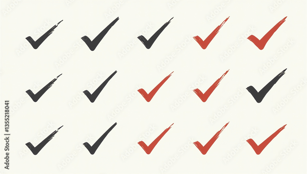 Poster vector illustrations feature check marks popular design element various