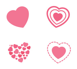 Set collection heart beautiful 