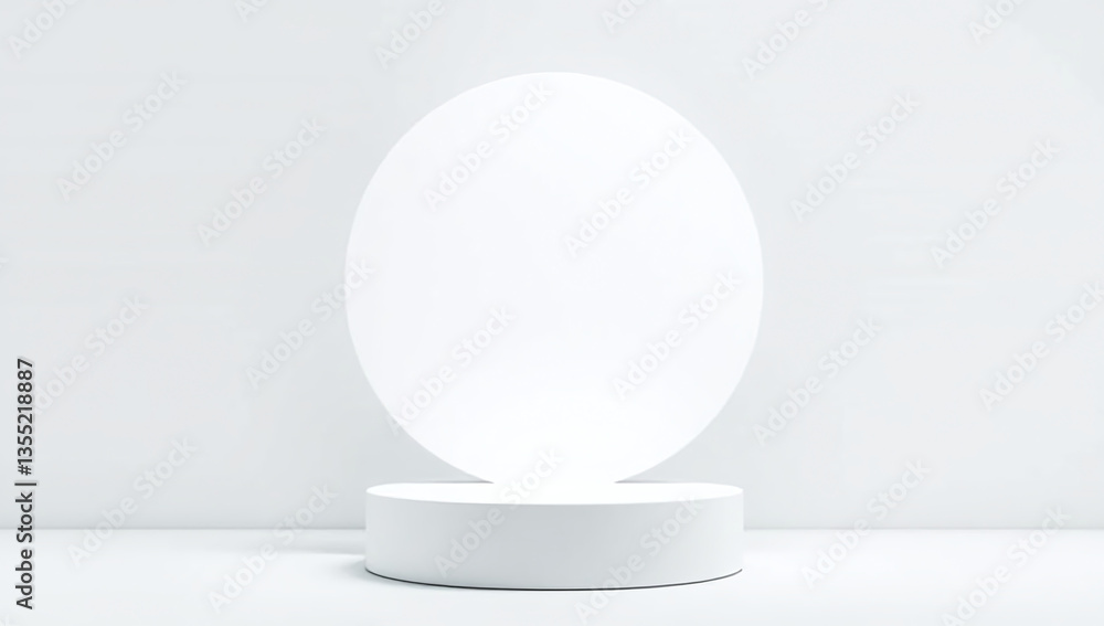 Poster white circles transparent background form simple podium setup events presentations