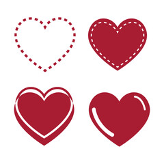 Set collection heart beautiful 
