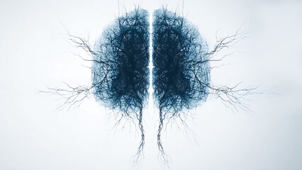 Fototapeta premium AI-Generated Human Brain Anatomy with Neural Details