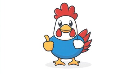 Cute cartoon chicken giving thumbs up (1)