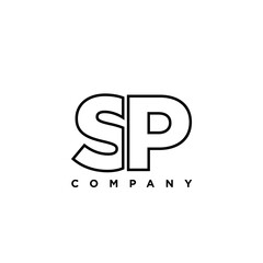 Letter S and P, SP logo design template. Minimal monogram initial based logotype.