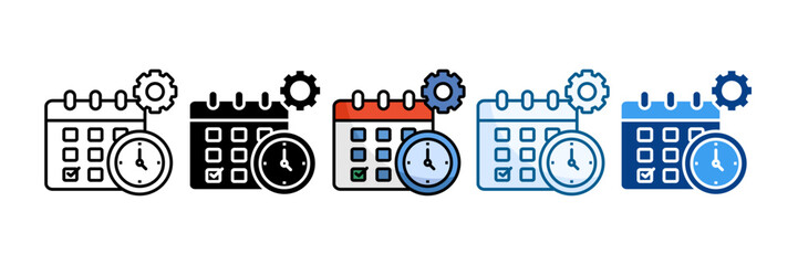 Time Management Icon Set Multiple Style Collection