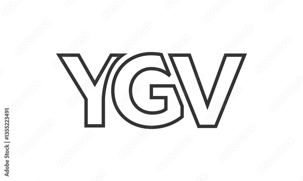 Fototapete YGV logo design template with strong and modern bold text. Initial based vector logotype featuring simple and minimal typography. Trendy company identity.
