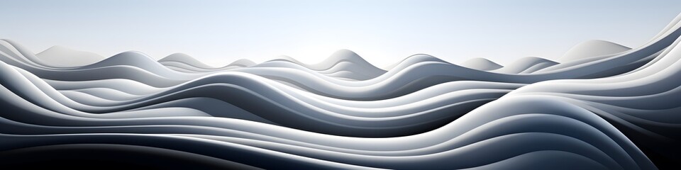 Abstract Waves Background Illustration with Smooth White and Gray Surfaces