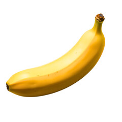 Single banana isolated on transparent background