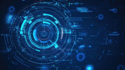 Obraz premium Close-up of blue illuminated circuit board components