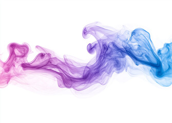 Fototapeta premium Blue and Purple Smoke on White Background