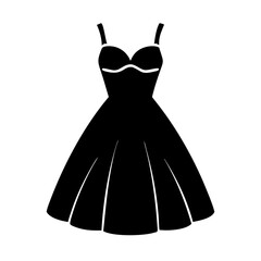 a stylish black dress silhouette, showcasing a classic design with a flattering shape and delicate straps