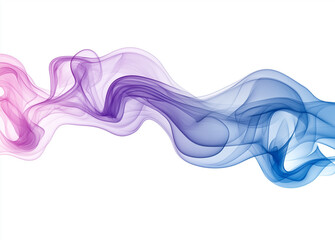 Blue and Purple Smoke on White Background