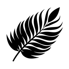 Obraz premium a minimalist black silhouette of a palm leaf, highlighting the elegance of nature