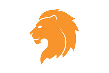 Lion head silhouette vector illustration with animal design elements