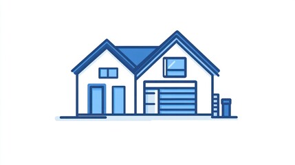 Modern two-story home with attached garage, illustration