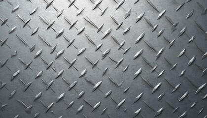 Knurled gray metal background with diamond pattern texture. Steel plate industrial design. Rough surface macro detail. Shiny metallic abstract background. Aluminium texture.