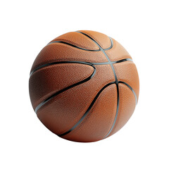 Durable rubber basketball official size isolated on plain white background without any shadows, realistic sport ball image,