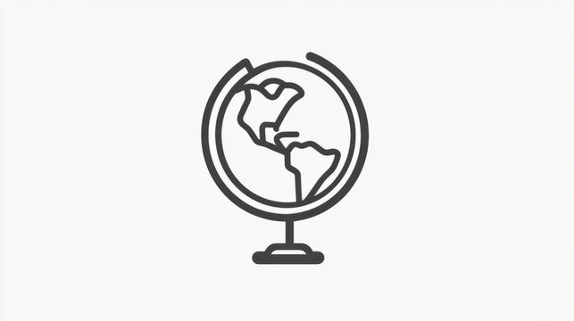 HNB Vector Logo with Globe in Black Lines on White Background