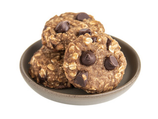 Obraz premium oatmeal chocolate chip cookie, isolated on a white background
