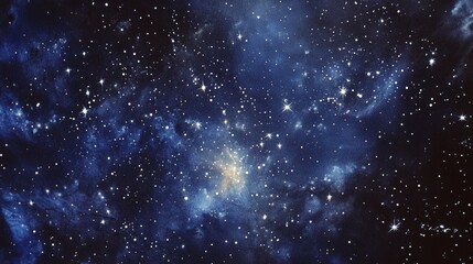 Obraz premium A painting depicts a colorful galaxy with many shining stars