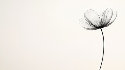   A monochrome image of a bloom against a white backdrop with another monochrome depiction of the same flower on a white background