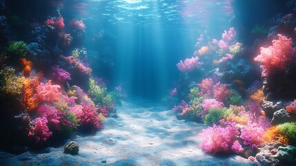 Naklejka premium Ocean coral reef underwater marine high resolution hd image