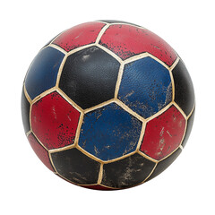Standard handball professional match ball isolated on plain white background without any shadows, realistic sports product photography,