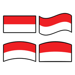 Indonesia flag wave vector illustration modern simple design