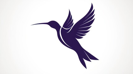 Obraz premium Elegant Flying Bird Silhouette with Extended Wings Perfect for Nature and Wildlife Themes