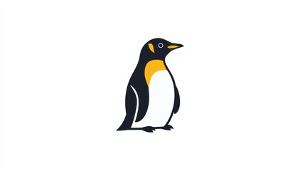 Fototapeta premium Simple penguin illustration, Antarctic bird, profile view, graphic design