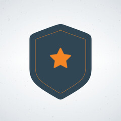 Minimalist Shield Icon with Star