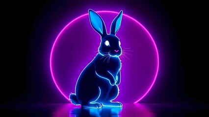 easter bunny on black background