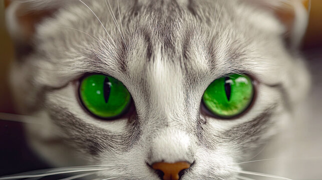 Green-eyed feline explores the kitchen after cat food recall announcement